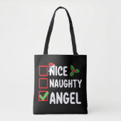 Leuke ondeugende engel kerstlijst vakantie familie tote bag (Voorkant)