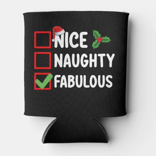 Leuke Ondeugende Fabulous Grappige Kerstman Lijst Blikjeskoeler (Voorkant)