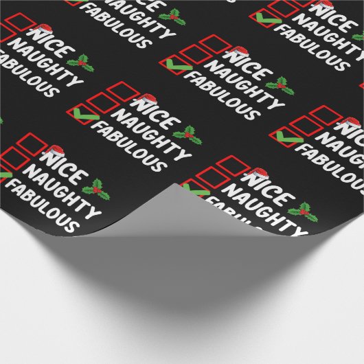 Leuke Ondeugende Fabulous Grappige Kerstman Lijst  Cadeaupapier (Hoek)