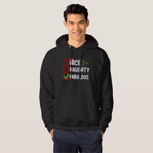 Leuke Ondeugende Fabulous Grappige Kerstman Lijst  Hoodie (Voorkant volledig)