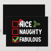 Leuke Ondeugende Fabulous Grappige Kerstman Lijst Kaart (Voorkant / Achterkant)