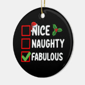 Leuke Ondeugende Fabulous Grappige Kerstman Lijst  Keramisch Ornament (Links)