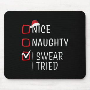 Leuke ondeugende fijne kerst familie pyjama mannen muismat