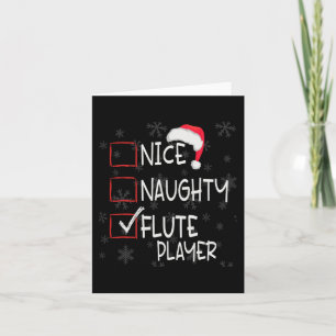 Leuke Ondeugende Fluit Speler Lijst Kerstmis Santa Kaart