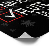 Leuke Ondeugende Fluit Speler Lijst Kerstmis Santa Poster (Hoek)