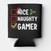 Leuke Ondeugende Gamer Kerstlijst Gaming Santa Blikjeskoeler (Voorkant)