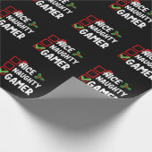 Leuke Ondeugende Gamer Kerstlijst Gaming Santa Cadeaupapier (Hoek)