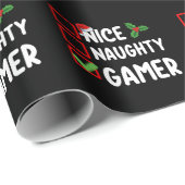 Leuke Ondeugende Gamer Kerstlijst Gaming Santa Cadeaupapier (Rol Hoek)