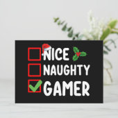 Leuke Ondeugende Gamer Kerstlijst Gaming Santa Kaart (Staand voorkant)