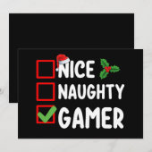 Leuke Ondeugende Gamer Kerstlijst Gaming Santa Kaart (Voorkant / Achterkant)