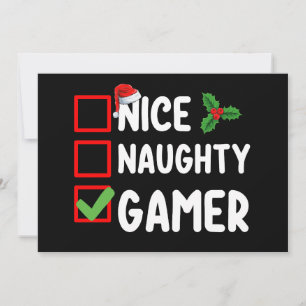 Leuke Ondeugende Gamer Kerstlijst Gaming Santa Kaart