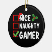 Leuke Ondeugende Gamer Kerstlijst Gaming Santa Keramisch Ornament (Links)