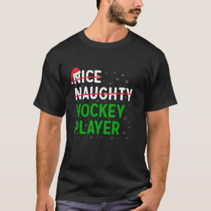 Leuke Ondeugende Hockey Speler Kerstman Hoed Xma T-shirt