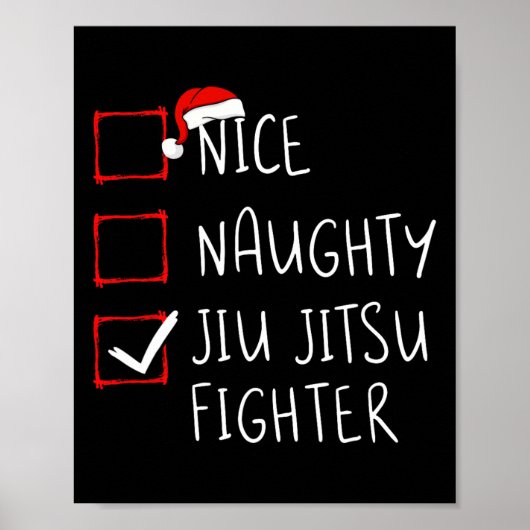 Leuke Ondeugende Jiu Jitsu Fighter List Christmas  Poster (Voorkant)