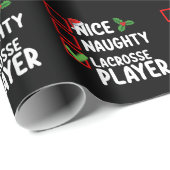 Leuke Ondeugende Lacrosse Speler Kerstlijst Cadeaupapier (Rol Hoek)