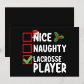 Leuke Ondeugende Lacrosse Speler Kerstlijst Kaart (Voorkant / Achterkant)