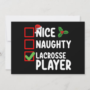 Leuke Ondeugende Lacrosse Speler Kerstlijst Kaart
