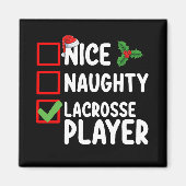 Leuke Ondeugende Lacrosse Speler Kerstlijst Magneet (Voorkant)