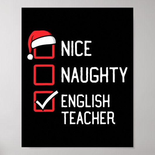 Leuke ondeugende lijst Engels leraar Kerstmis Matc Poster (Voorkant)