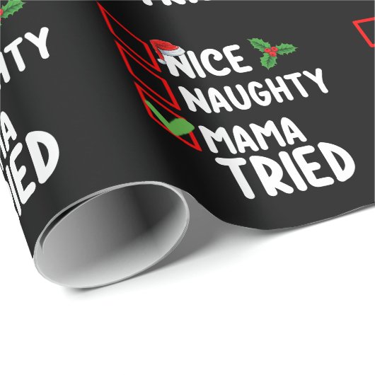 Leuke ondeugende mama geprobeerd kerstlijst vakant cadeaupapier (Rol Hoek)