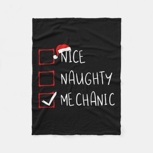 Leuke Ondeugende Mechanic Kerstlijst Kerstman CL Fleece Deken (Voorkant)
