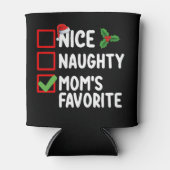 Leuke Ondeugende Moeder's Favoriete Kerstlijst Fam Blikjeskoeler (Voorkant)