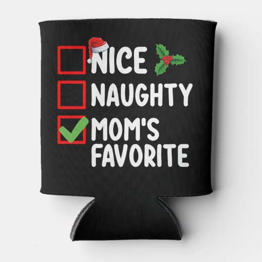 Leuke Ondeugende Moeder's Favoriete Kerstlijst Fam Blikjeskoeler (Voorkant)