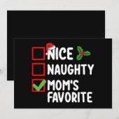 Leuke Ondeugende Moeder's Favoriete Kerstlijst Fam Kaart (Voorkant / Achterkant)