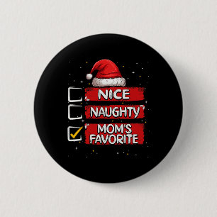 Leuke Ondeugende Moeder's Favoriete Kerstlijst San Ronde Button 5,7 Cm