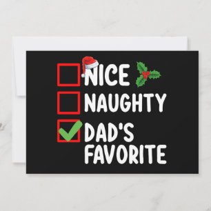 Leuke ondeugende papa's favoriete kerstlijst famil kaart