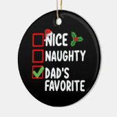 Leuke ondeugende papa's favoriete kerstlijst famil keramisch ornament (Links)