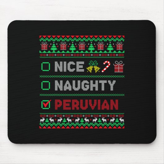 Leuke Ondeugende Peruaanse Kerstmis Checklist Peru Muismat (Voorkant)