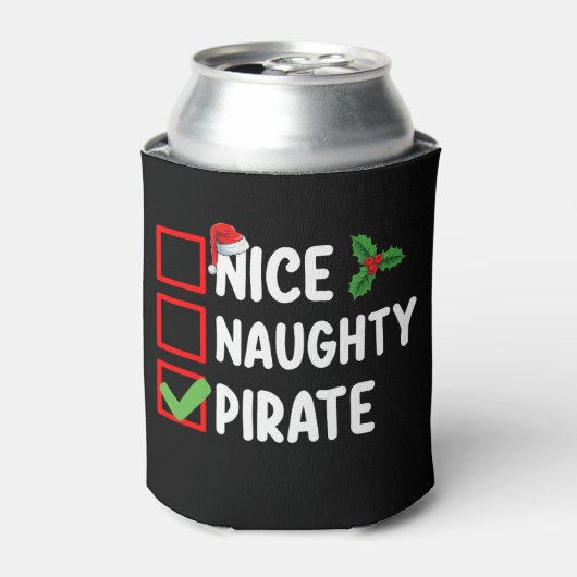 Leuke Ondeugende Pirate Familie Matching Kerstlijs Blikjeskoeler (Blikje Voorkant)