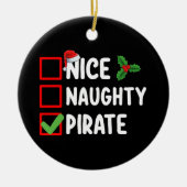 Leuke Ondeugende Pirate Familie Matching Kerstlijs Keramisch Ornament (Voorkant)