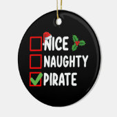 Leuke Ondeugende Pirate Familie Matching Kerstlijs Keramisch Ornament (Links)