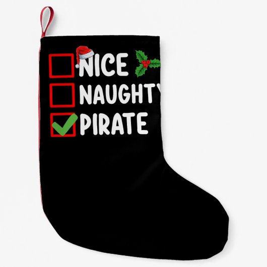Leuke Ondeugende Pirate Familie Matching Kerstlijs Kleine Kerstsok (Voorkant)