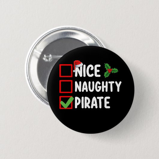 Leuke Ondeugende Pirate Familie Matching Kerstlijs Ronde Button 5,7 Cm (Voorkant /achterkant)