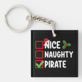 Leuke Ondeugende Pirate Familie Matching Kerstlijs Sleutelhanger (Voorkant)