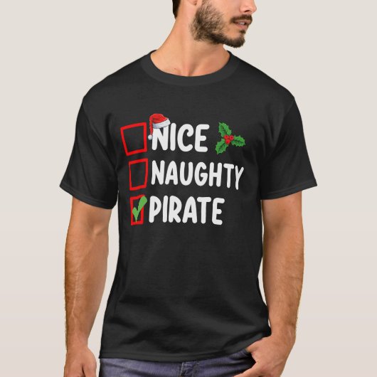 Leuke Ondeugende Pirate Familie Matching Kerstlijs T-shirt (Voorkant)