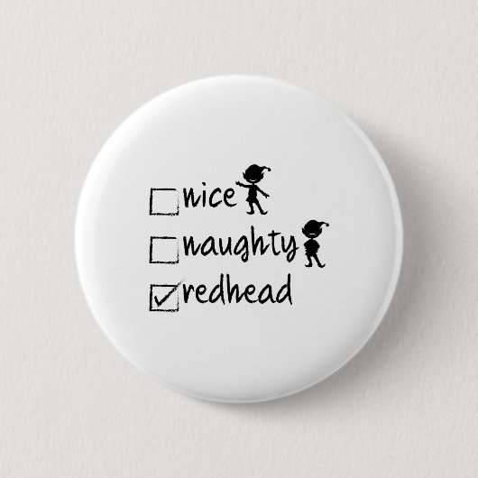 Leuke Ondeugende Redhead - Xmas Gift Idee Grappige Ronde Button 5,7 Cm (Voorkant)