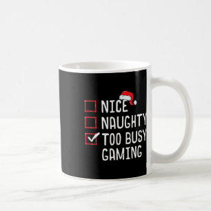 Leuke ondeugende te drukke gaming kerstlijst koffiemok