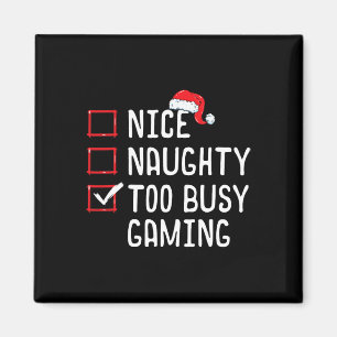 Leuke ondeugende te drukke gaming kerstlijst magneet