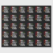 Leuke ondeugende voetballer kerstvakantie cadeaupapier (Vlak)