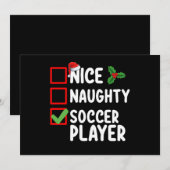 Leuke ondeugende voetballer kerstvakantie kaart (Voorkant / Achterkant)