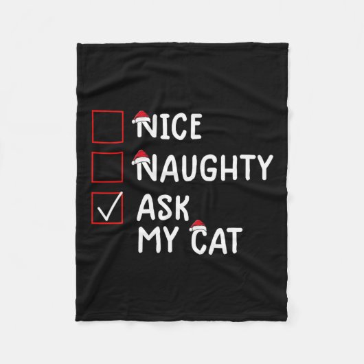 Leuke ondeugende vraag kat Schattigee kerst Fleece Deken (Voorkant)