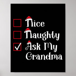 Leuke ondeugende vraag mijn oma Schattigee kerst Poster