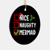 Leuke Ondeugende Zeemeermin Kerstlijst Familie Vak Keramisch Ornament (Rechts)