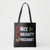 Leuke ondeugende zwangere kerstlijst Zwangerschap Tote Bag (Voorkant)
