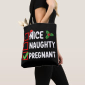 Leuke ondeugende zwangere kerstlijst Zwangerschap Tote Bag (Dichtbij)