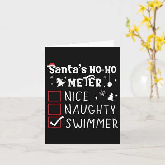 Leuke ondeugende zwemmer kerstlijst zwemmen grappi kaart (Gele Bloem)